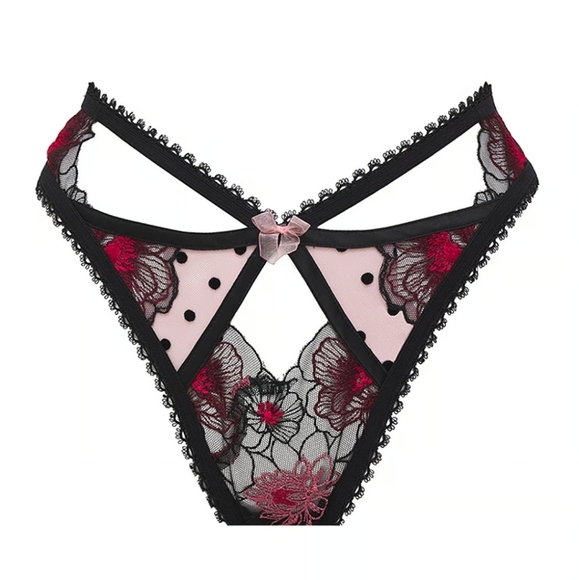 New!For Love and Lemons Zinnia Embroidered Thong Panty - Picture 5 of 12
